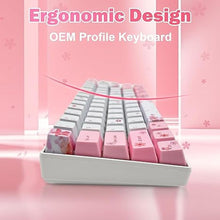 Load image into Gallery viewer, Cherry Blossom Pink Mechanical Keyboard,60% Compact Hot Swappable USB-C Wired RGB Gaming Keyboard 61 Keys Mini Cute Keyboard with Dye-Sublimation PBT Keycap for PC/Mac (Red Switch)