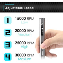 Load image into Gallery viewer, AM ARROWMAX Mini Electric Engraving Pen, HollowCup Motor, 42 Bits with Aluminum Case, OLED, Magnetic Charge, Mini Cordless Rotary Tool, Engraving Pen for Bead, Metal, Wood, Glass and Plastic (SGS)