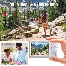 Load image into Gallery viewer, Digital Camera White Vlogging Camera 32GB Card 4K Video 2.8"" Big Screen Portable Compact Travel Camera