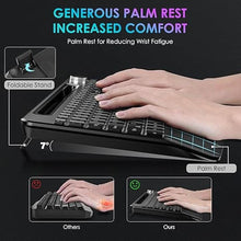 Load image into Gallery viewer, Full-Size Ergonomic Keyboard and Mouse, 2.4GHz Wireless Keyboard and vertical Mouse with Tablet Phone Holder, Wrist Rest for Computer Mac PC Laptop Chromebook, Black