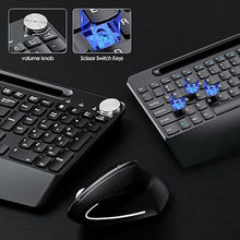 Load image into Gallery viewer, Full-Size Ergonomic Keyboard and Mouse, 2.4GHz Wireless Keyboard and vertical Mouse with Tablet Phone Holder, Wrist Rest for Computer Mac PC Laptop Chromebook, Black