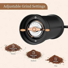 Load image into Gallery viewer, Manual Coffee Grinder, Hand Coffee Grinder with Conical Stainless Steel Burr Core, Adjustable for Fine/Coarse Grind for Home, Travel, Gifts for Coffee Lovers (Black with Glass Container)
