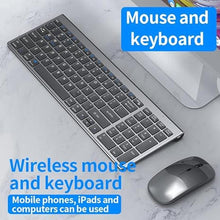 Load image into Gallery viewer, Slim Rechargeable Bluetooth Keyboard and Mouse Set for Laptop Computer 2.4G USB Wireless Keyboard and Mouse Combo (Gray)