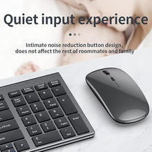 Load image into Gallery viewer, Slim Rechargeable Bluetooth Keyboard and Mouse Set for Laptop Computer 2.4G USB Wireless Keyboard and Mouse Combo (Gray)