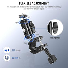 Load image into Gallery viewer, Neewer Action Camera Pole Mount with Two 360° Ball Heads 1/4" Screw Action Camera Adapter, Holder Clamp for Motorcycle Bike Handlebar, Compatible with GoPro Hero13 12 11 10 9 Max360 Insta360 DJI Osmo