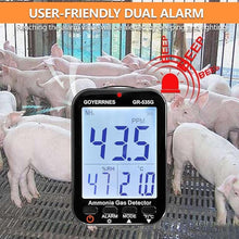 Load image into Gallery viewer, Ammonia Gas Meter Detector, NH3 Gas Monitor Sensor with Range 0-100 ppm, Portable Air Quality Detector Meter for Farm, Poultry, Pig & Livestock (Rechargeable)
