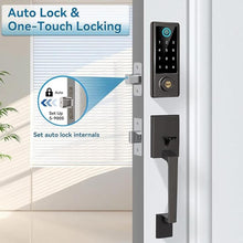 Load image into Gallery viewer, Fingerprint Door Lock with Handle Sets, BEBASIA Keyless Entry Door Lock, Bluetooth Front Door Lock Set, Smart Deadbolt, Electronic Keypad Digital Lock with Handle, Aged Bronze