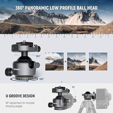 Load image into Gallery viewer, NEEWER GM41 Low Profile Tripod Ball Head, 40mm Metal Panoramic Camera Mount Adapter with 1/4" Arca Type QR Plate Compatible with Peak Design Capture Camera Clip, 360° Swivel & 90° Tilt, Max Load 22lb