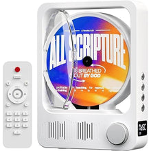 Load image into Gallery viewer, Desktop CD Player with Speakers, Oilsky CD Players for Home, Bluetooth 5.3 CD Player with Hi-Fi Stereo Sound,Remote Control,LED Display,Dust Cover,Supports CD/Bluetooth/TF Card/USB/AUX for Home
