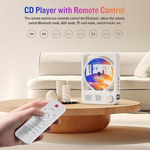 Load image into Gallery viewer, Desktop CD Player with Speakers, Oilsky CD Players for Home, Bluetooth 5.3 CD Player with Hi-Fi Stereo Sound,Remote Control,LED Display,Dust Cover,Supports CD/Bluetooth/TF Card/USB/AUX for Home