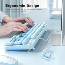 Load image into Gallery viewer, Atelus Large Print Keyboard, USB Wired Computer Keyboard with Retro Keycaps, Numeric Keypad and Media Hotkey for Office Desktop PC Laptop and Windows 7 8 10 11 (Blue Colorful)