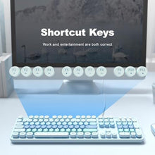 Load image into Gallery viewer, Atelus Large Print Keyboard, USB Wired Computer Keyboard with Retro Keycaps, Numeric Keypad and Media Hotkey for Office Desktop PC Laptop and Windows 7 8 10 11 (Blue Colorful)