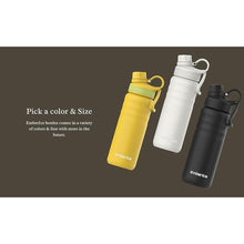 Load image into Gallery viewer, EmberIce double wall Insulated Stainless Steel Water Bottle with Straw, Lid, 12hr Hot and 24hr Cold Drinks, 24 oz (Caledon, 24 oz)