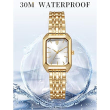 Load image into Gallery viewer, BESTKANG Watches for Women Wrist Watches Steel Strap Womens Watch Casual Fashion Simple Square Quartz Wristwatch (Gold-Green)