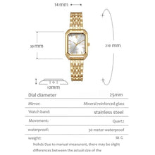 Load image into Gallery viewer, BESTKANG Watches for Women Wrist Watches Steel Strap Womens Watch Casual Fashion Simple Square Quartz Wristwatch (Gold-Green)