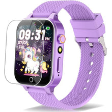 Load image into Gallery viewer, TGFBH Kids Smart Watch for Girls Age 5-12 Toys with 26 Games 2 Screen Protectors HD Touchscreen Video Camera Music Player Pedometer Learn Card Audiobook Toddler Watches Boys Birthday Gifts (Purple)