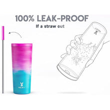 Load image into Gallery viewer, Meoky 24 oz Insulated Tumbler with Lid and Straw, Stainless Steel Vacuum Insulated Tumbler, Keeps Cold for 24 Hours, 100% Leak Proof, Fits in Car Cup Holder (Marshmallow)