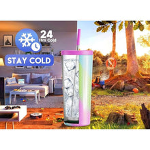 Load image into Gallery viewer, Meoky 24 oz Insulated Tumbler with Lid and Straw, Stainless Steel Vacuum Insulated Tumbler, Keeps Cold for 24 Hours, 100% Leak Proof, Fits in Car Cup Holder (Fairytale)