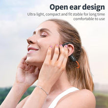 Load image into Gallery viewer, Bone Conduction Headphones,Upgraded IPX7 Waterproof Wireless Earbuds,Open Ear Headphones Bluetooth 5.3 with Mic,10H Playtime for Running,Cycling,Hiking,Gym,Workout (Light Orange)