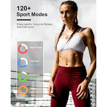 Load image into Gallery viewer, Smart Watch(Answer/Make Calls), 2.01”Smart Watches for Women Men 120+ Sports Modes Fitness Tracker with Blood Pressure/Heart Rate/Sleep Monitor, IP68 Waterproof Activity Tracker for Android and iPhone