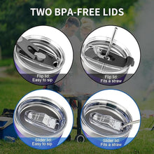 Load image into Gallery viewer, 30 oz Tumbler with Lids and Straws Double Wall Vacuum Insulated Tumbler Cup,Stainless Steel Leak-proof Thermal Tumbler Powder Coated Travel Coffee Mug for Cold and Hot Drinks,Dark Purple