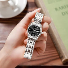 Load image into Gallery viewer, Taxau Watches for Women Luxury Diamond Women Watch Waterproof Stainless Steel Women s Wrist Watches for Small Wrist Luminous Business Dress Ladies Watch Minimalist Casual Watch with Day Date Black Face