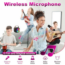 Load image into Gallery viewer, RIKGYHA Mini Karaoke Machine, Portable Bluetooth Karaoke Speaker with 2 Wireless Mics for Kids and Adults, Birthday Gifts for Girls and Boys 3-12+ Years Old Birthday Party Home Black