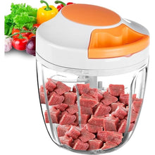 Load image into Gallery viewer, Manual Food Processor Vegetable Chopper, Portable Hand Pull String Garlic Mincer Onion Cutter for Veggies, Ginger, Fruits, Nuts, Herbs, etc., 900ml