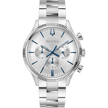 Load image into Gallery viewer, Bulova Men's Classic 6-Hand Chronograph Quartz Silver Stainless Steel Watch, 24 Hour Time, Luminous Hands, 43mm, Style:96A321
