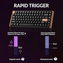 Load image into Gallery viewer, Keychron K2 HE Rapid Trigger Wireless Custom Keyboard with Hall Effect Gateron Double-Rail Magnetic Switch, QMK 2.4 GHz Bluetooth 5.2 RGB Compatible with Mac Windows Linux (Aluminum + Wood)