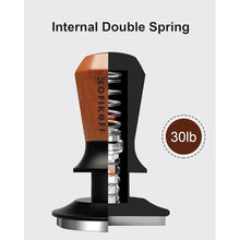 Load image into Gallery viewer, 58mm Espresso Tamper, Coffee Tamper with 30lbs Spring Loaded, Espresso Coffee Tamper with Stainless Steel Ripple Base and Rosewood Handle Fits for E61,Breville and All 58mm Espresso Machines
