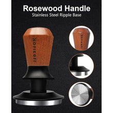 Load image into Gallery viewer, 58mm Espresso Tamper, Coffee Tamper with 30lbs Spring Loaded, Espresso Coffee Tamper with Stainless Steel Ripple Base and Rosewood Handle Fits for E61,Breville and All 58mm Espresso Machines
