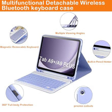 Load image into Gallery viewer, Compatible for Galaxy Tab A9 Plus/A9+ 11 Inch 2023 With Keyboard Case Model SM-X210/X216/X218, Wireless Bluetooth Keyboard Cover Compatible for Samsung Galaxy Tablet A9+ Built-in Pencil Holder- Purple