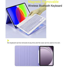 Load image into Gallery viewer, Compatible for Galaxy Tab A9 Plus/A9+ 11 Inch 2023 With Keyboard Case Model SM-X210/X216/X218, Wireless Bluetooth Keyboard Cover Compatible for Samsung Galaxy Tablet A9+ Built-in Pencil Holder- Purple