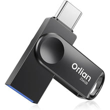 Load image into Gallery viewer, 256GB USB-C & USB-A Dual Flash Drive, Waterproof, Metal, Slim Thumb Drive, OTG for PC, Smartphone, Tablet