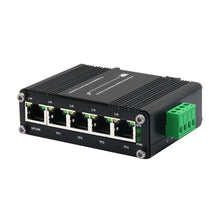 Load image into Gallery viewer, Mini 5-Port Gigabit Ethernet Switch - Industrial-Grade Unmanaged Network Switch with 12-48VDC Power Input, Din-Rail or Wall Mount,Fast Connection,Plug and Play, Rugged Metal Case