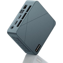 Load image into Gallery viewer, E2 Mini PC, AMD Ryzen 5 3550H Mini Computers (up to 3.7GHz) 16GB RAM, 512GB NVMe SSD, Triple Display Desktop Office PC, USB-C & Dual HDMI 2.0, RJ45 LAN, WiFi 5, Bluetooth 5.0