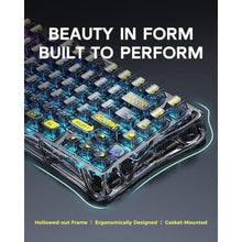 Load image into Gallery viewer, GravaStar Mercury K1 Lite 75% Gaming Keyboard, Gasket Hot Swappable Mechanical Keyboard, Pre-lubed Linear Switches, RGB Backlit - Transparent Black