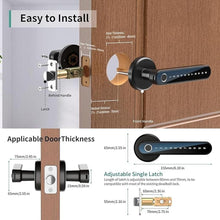 Load image into Gallery viewer, IRONZON Fingerprint Door Lock Smart Door Lock with Keypad Keyless Entry Door Lock with Handle for Home Hotel Office Apartment Bedroom