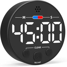 Load image into Gallery viewer, Visual Digital Timer for Kitchen, Classroom, Kids, Productivity, Magnetic Countdown Timer for Egg Cooking, Toddler, Focus, Work, Task, Small Desk Timer with Large LED Display, Super Loud Alarm - White