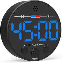 Load image into Gallery viewer, Visual Digital Timer for Kitchen, Classroom, Kids, Productivity, Magnetic Countdown Timer for Egg Cooking, Toddler, Focus, Work, Task, Small Desk with Large LED Display, Super Loud Alarm - Blue