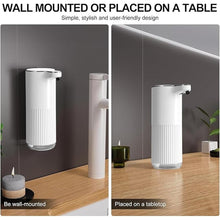 Load image into Gallery viewer, Automatic Foaming Soap Dispenser, 12.2oz/360ml Rechargeable Touchless Hand Soap Dispenser, 4 Level Adjustable with Display, Waterproof Wall Mounted Soap Dispenser for Bathroom Kitchen, White