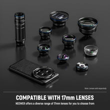 Load image into Gallery viewer, NEEWER 14 Ultra Case, Protective Heavy Duty Case with Wireless Charging, 17mm Lens Mounts & 67mm Filter Adapter, TPU + PC Faux Leather, Compatible with Xiaomi 14 Ultra, PA051 Black