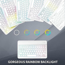 Load image into Gallery viewer, Bluetooth Keyboard & Mouse Combo for iPad - Rechargeable RGB Wireless Set with 7-Color Backlit, Compatible with iPad 10th/9th/8th Gen, iPad Pro/Air/Mini (White).