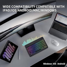 Load image into Gallery viewer, Bluetooth Keyboard & Mouse Combo for iPad - Rechargeable RGB Wireless Set with 7-Color Backlit, Compatible with iPad 10th/9th/8th Gen, iPad Pro/Air/Mini (Black).