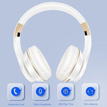 Load image into Gallery viewer, GREAT SAGE Wireless Over Ear Bluetooth Headphones, 20H Playtime, Hi-FI Audio, Deep Bass, with FM and MP3 Player for Travel, Home Office,Game,Chatting Black Color (Pearl White)