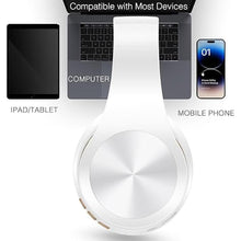 Load image into Gallery viewer, GREAT SAGE Wireless Over Ear Bluetooth Headphones, 20H Playtime, Hi-FI Audio, Deep Bass, with FM and MP3 Player for Travel, Home Office,Game,Chatting Black Color (Pearl White)