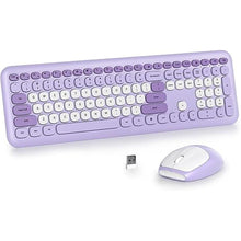 Load image into Gallery viewer, Gradient Purple Wireless Keyboard and Mouse Combo Set, 2.4GHz Retro Typewriter Aesthetic Full Size Cute Keyboard with Number Pad, Home and Office Silent Keyboards (Gradient Purple)