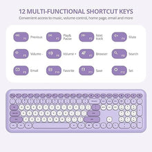 Load image into Gallery viewer, Gradient Purple Wireless Keyboard and Mouse Combo Set, 2.4GHz Retro Typewriter Aesthetic Full Size Cute Keyboard with Number Pad, Home and Office Silent Keyboards (Gradient Purple)