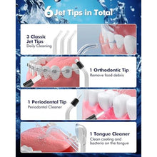Load image into Gallery viewer, Water Flossers for Teeth - 5 Modes, 6 Flossing Tips, Rechargeable Cordless Portable 300ML Larger Tank Electric Waterflosser Cleaner IPX7 Waterproof Floss Cleaning Teeth Pick for Home Travel